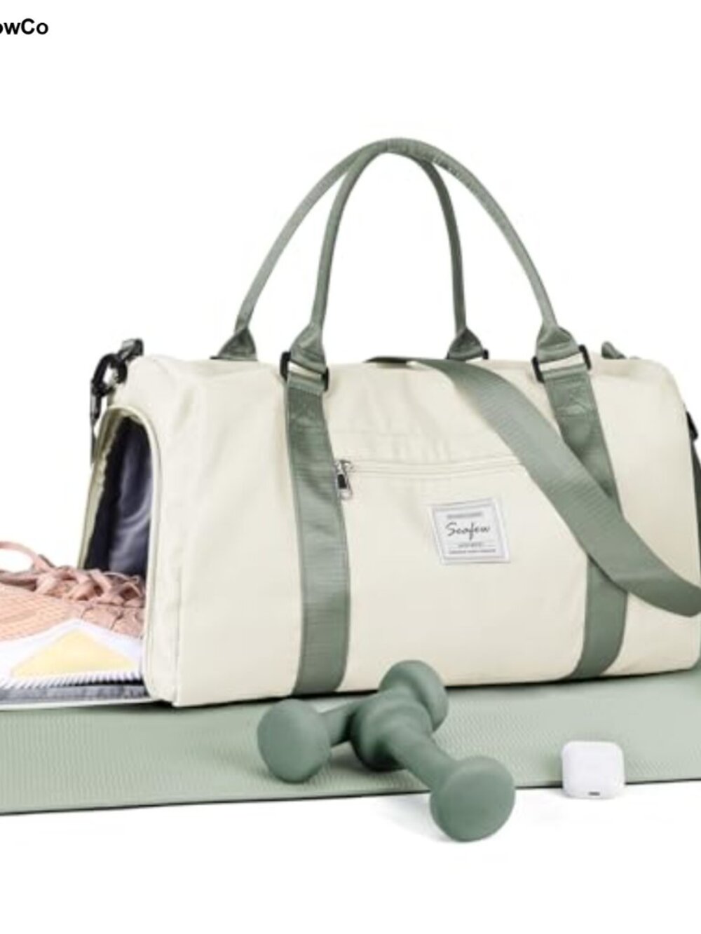 WISEPACK Gym Bag Duffel with Shoes Compartment Wet Pocket Waterproof Travel